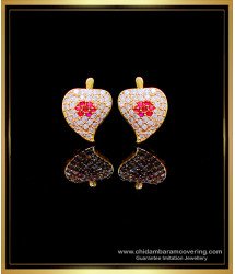 ERG1960 - Elegant Stone Stud Earrings Heart Shaped for Daily Use