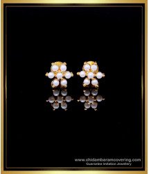 ERG1966 - Unique Small Flower Design Pearl Earrings for Daily Wear