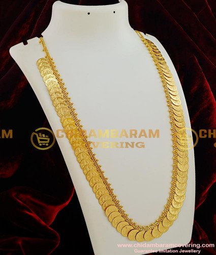 HRM022 – Handmade Lakshmi Coin Kasu Malai South Indian One Gram Gold Haram Designs Imitation Jewellery