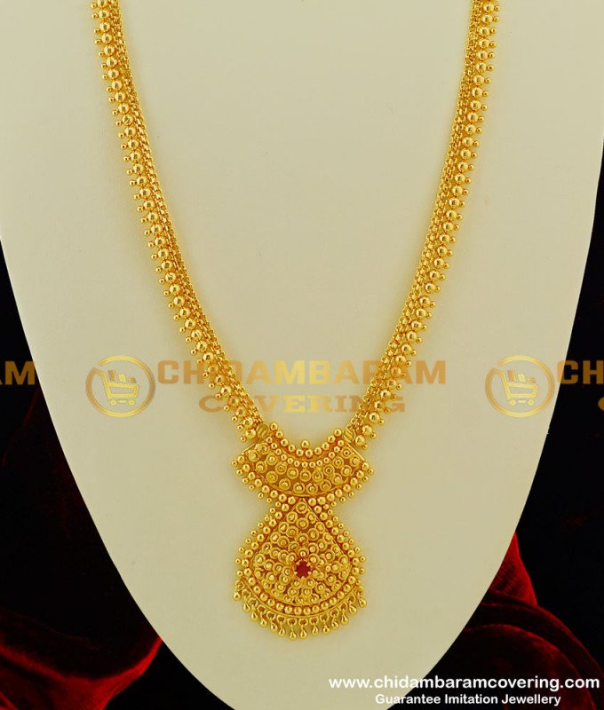 HRM220 - Gold Design Ruby Stone Long Haram One Gram Jewellery Buy Online
