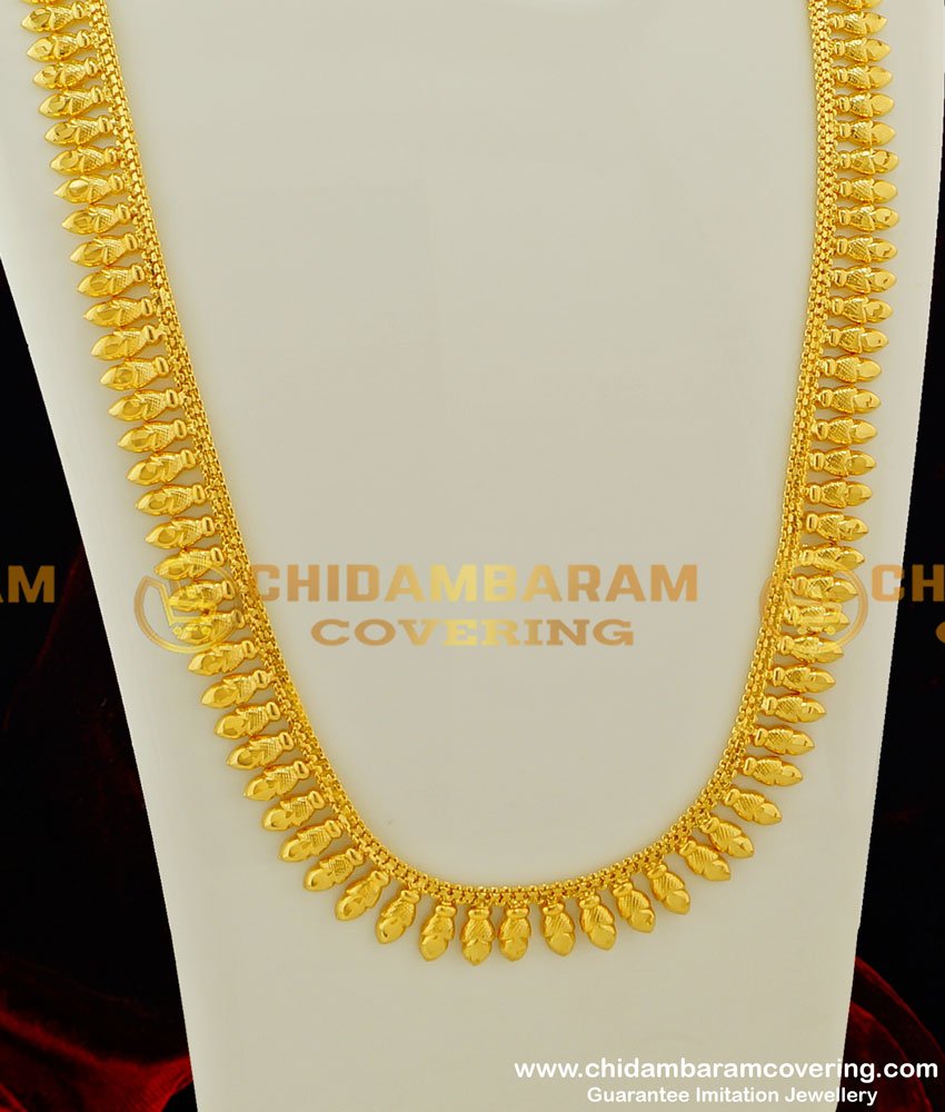 HRM222 - Handmade Light Weight Kerala Haram Design Guarantee Jewellery Buy Online