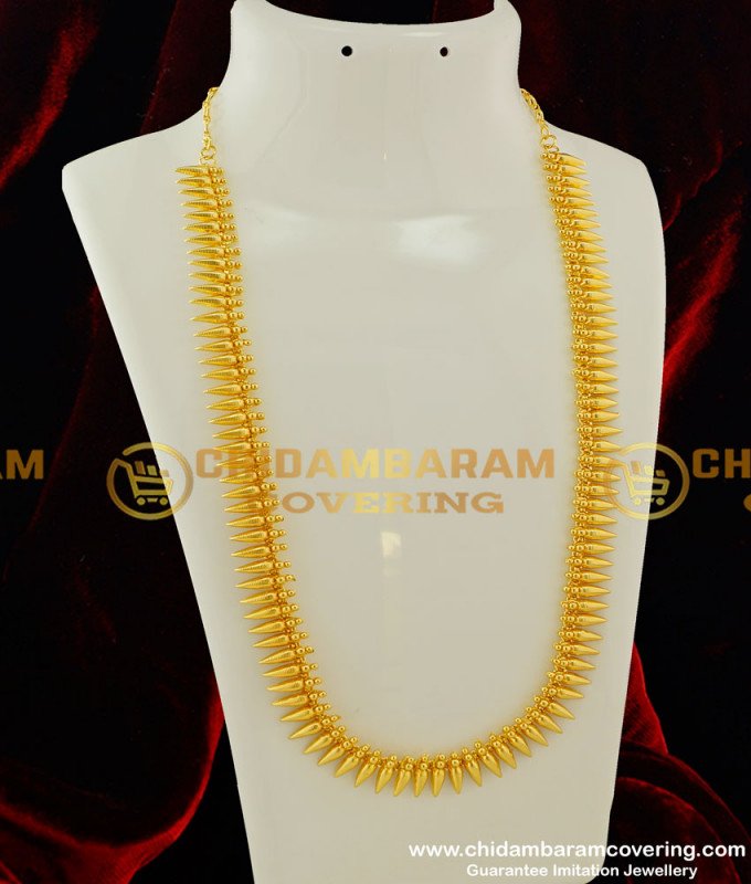 HRM224 - New Gold Pattern Kerala Pichimottu Mala Design Haram for Wedding
