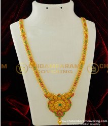 HRM247 - South Indian Gold Covering Multi Stones Haram Traditional Designs Online