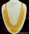 HRM305 - Kerala Jewelry Light Weight Designer Broad Bridal Long Haram Design Online Gold Plated Jewellery 