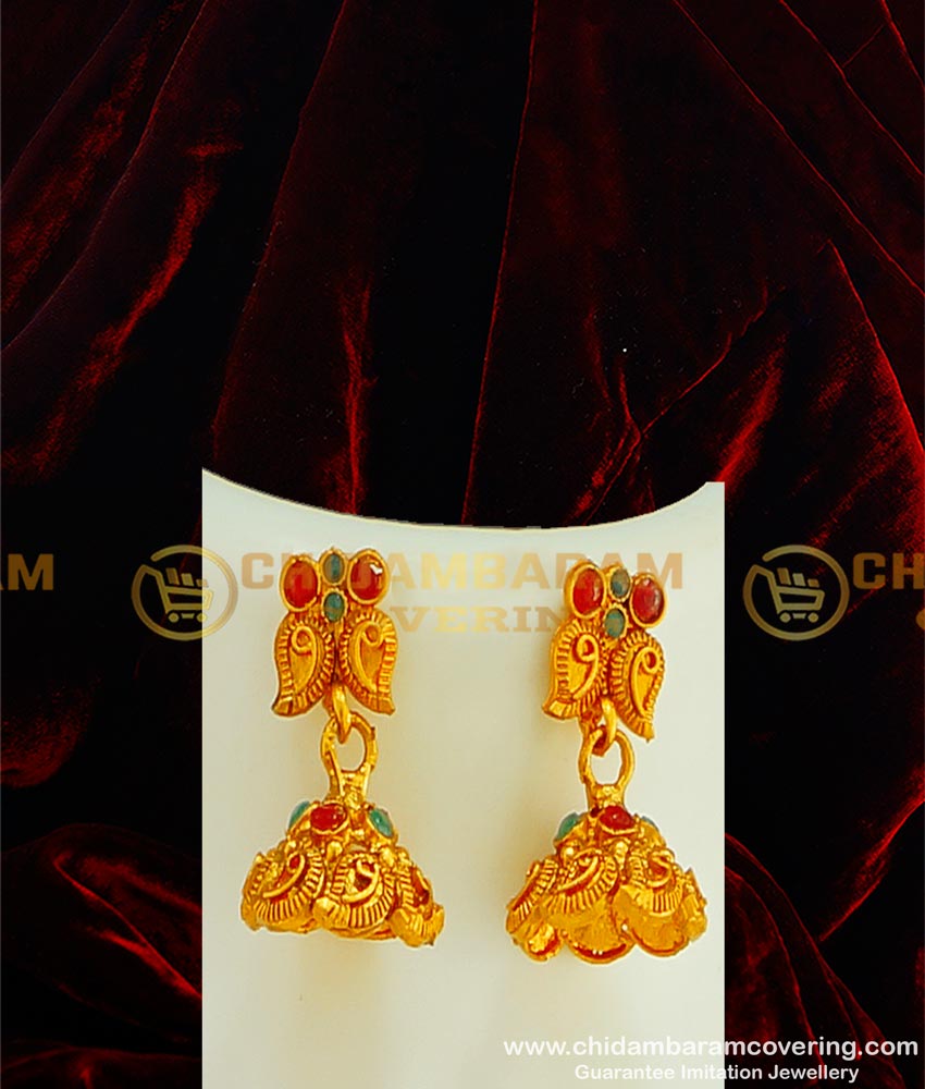 HRM311 - Premium Quality Matte Gold Beautiful Stone Pendant Short Haram Imitation Jewellery   