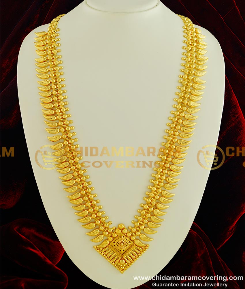 HRM325 - Latest Kerala Light Weight Mango Haram Gold Haram Design Imitation Jewellery