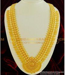 HRM329 - Elegant Traditional Kerala Jewellery Broad Big Dollar Mango Long Bridal Gold Plated Haram Online