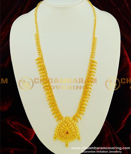HRM348 - Beautiful Look Ruby Stone High Quality Haram Gold Plated Jewellery Online