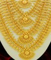 HRM378 - Grand Look Real Gold Design Mango Design Long Haram with Necklace Kerala Bridal Wedding Jewellery Set Online