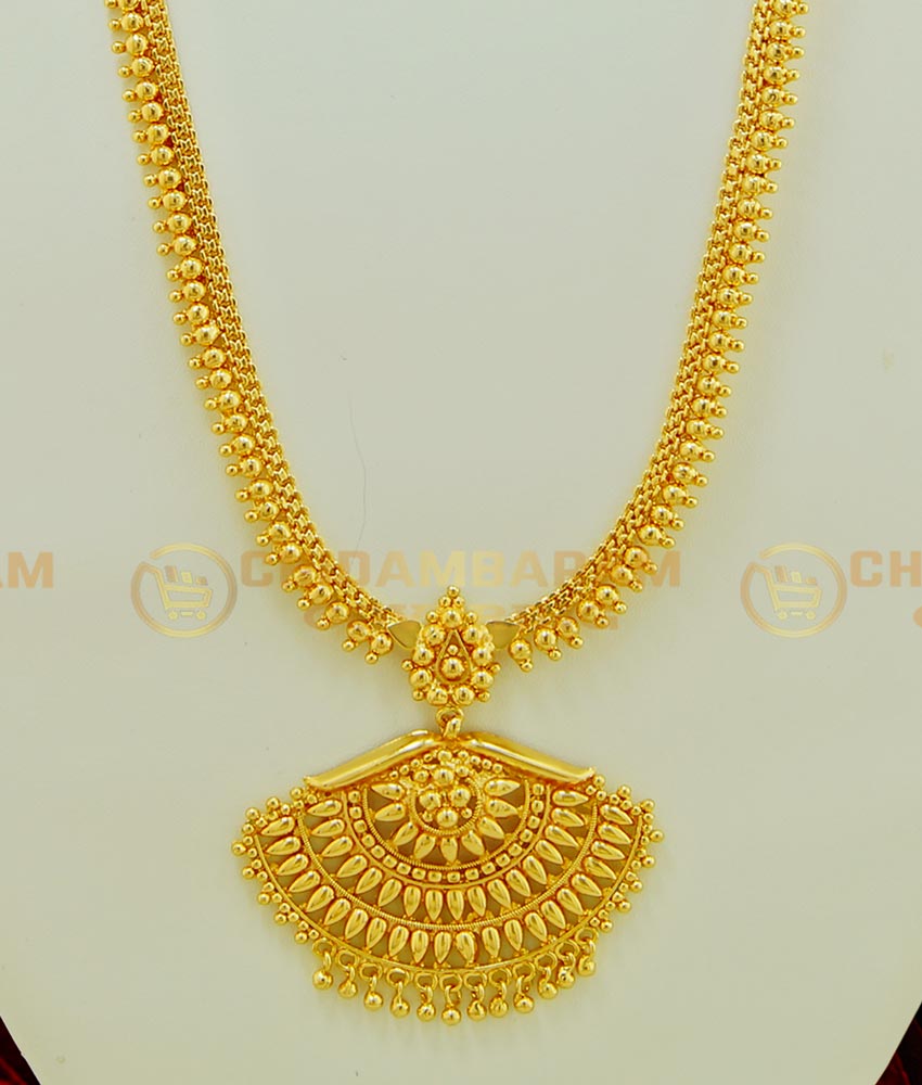 HRM380 - Traditional Design Gold Beads Gold Plated Long Haram Designs Artificial Jewellery