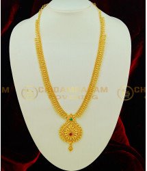 HRM382 - New Model Gold Haram Designs Kerala Stone Dollar Mullamottu Mala Long Haram Buy Online