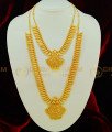 HRM393 - Grand Look Marriage Bridal Gold Heavy Necklace and Haram Designs One Gram Gold Plated Combo Set Online