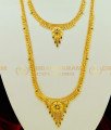HRM407 - Buy Gold Forming Haram Gold Look Enamel Flower Design Long Haram with Necklace Earrings Combo Set