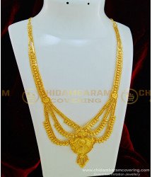 HRM421 - Gold Look Bridal Wear Gold Forming Three Line Haram Designs for Wedding