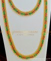 HRM429 - Unique Gold Plated Ruby Emerald Stone Semi Bridal CZ Long Haram With Necklace Online Shopping 