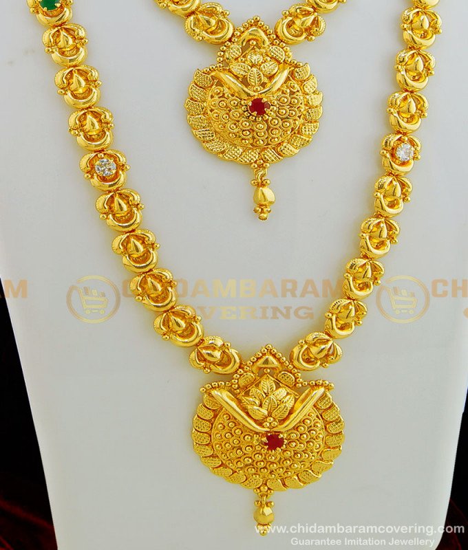 HRM430 - Trendy Hand Made Gold Plated Wedding Haram with Necklace Set for Women