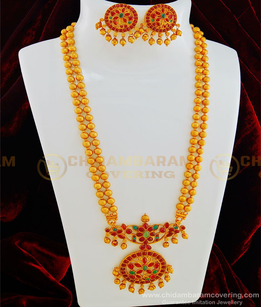 HRM439 - Beautiful Wedding Collection Nagas Temple Haaram Set Indian Fashion Jewellery Online