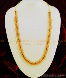 HRM454 - Trendy Gold Plated Party Wear Ruby Stone original Pearl Haram Gold Designs Indian Jewellery Online
