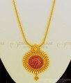 HRM456 - New Arrival 1 Gram Gold Plated Ruby Stone Big Round Pendant Haram Design Online