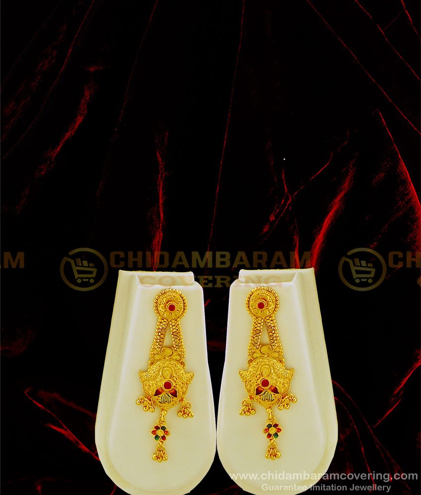 HRM466 - New Model Bridal Gold Haram Design First Quality Forming Gold Long Haram with Earring Combo Set  