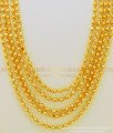 HRM479 - Latest five Line gold balls haram Chandraharam Designs in Gold Plated Jewellery 