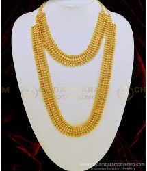 HRM486 - Kerala Jewellery New Leaf Cutting Design Plain Semi Bridal Haram Necklace Combo Set Online