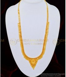 HRM498 - 1 Gram Micro Plated Light Weight Simple Calcutta Long Haram for Wedding