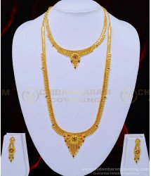 HRM549 - Buy First Quality Gold Forming Enamel Flower Design Haram with Necklace Earrings Combo Set
