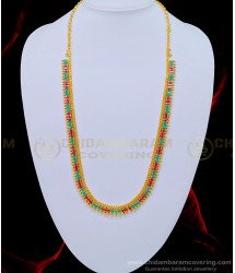 HRM553 - Original Gold Plated Party Wear Ruby Emerald Ad Stone Haram for Women