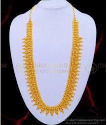 HRM569 - Kerala Gold Colour Light Weight Net Pattern Buds Design Haram Gold Plated Jewellery  