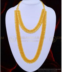 HRM613 - Stunning Gold Kerala Wedding Jewellery Long Haram with Necklace Combo Set Online