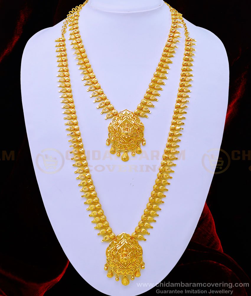 HRM662 - Latest Collection Lakshmi Dollar Haram Semi Bridal Haram Necklace Combo Set