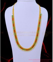 HRM709 - Latest Gold Plated Ruby Emerald Stone Original Pearl Haram South Indian Jewellery Online