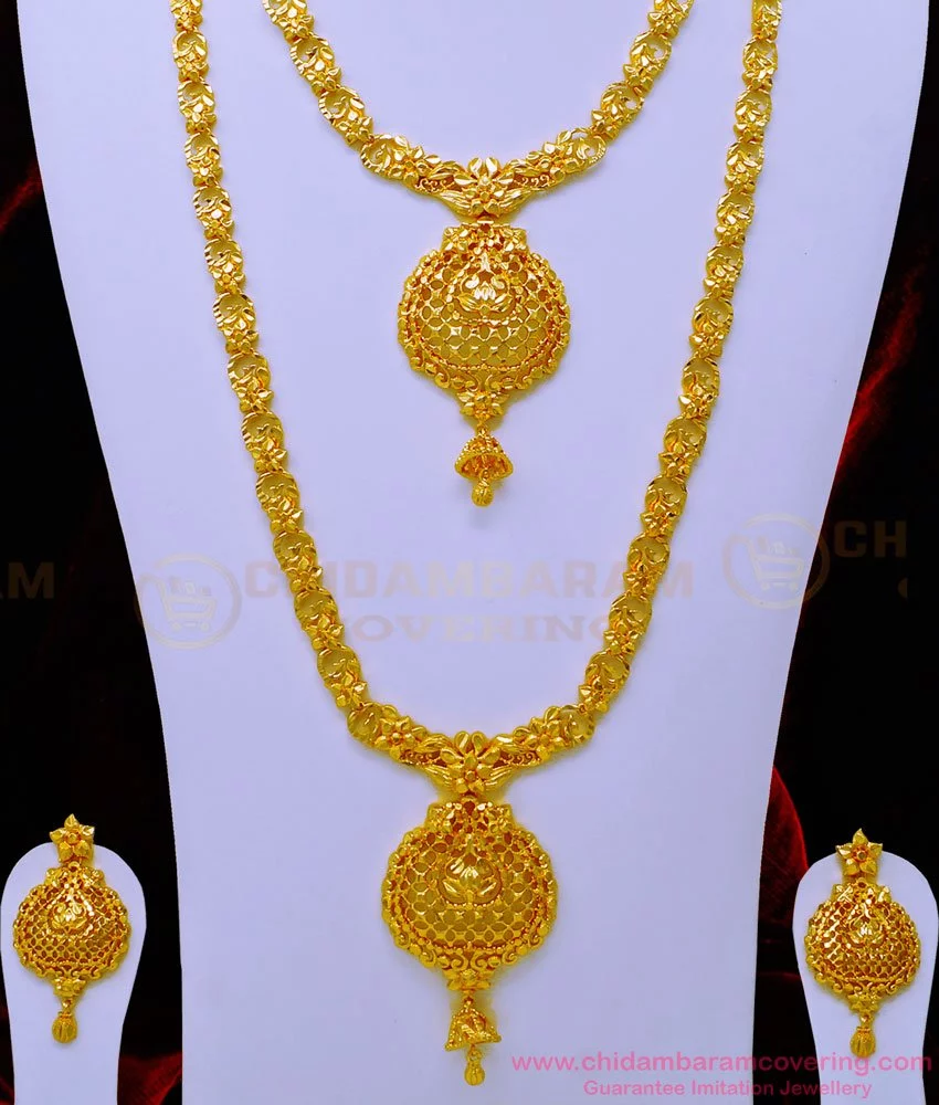 Buy Gold Design One Gram Gold South Indian Bridal Jewellery Mini Bridal ...