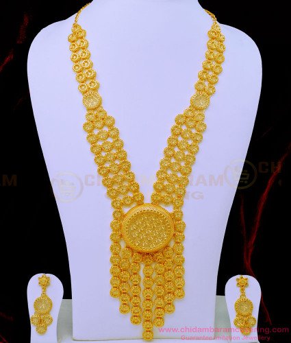 HRM738 - Latest Arabic Jewelry Design Modern Gold Haram with Earrings Set for Wedding