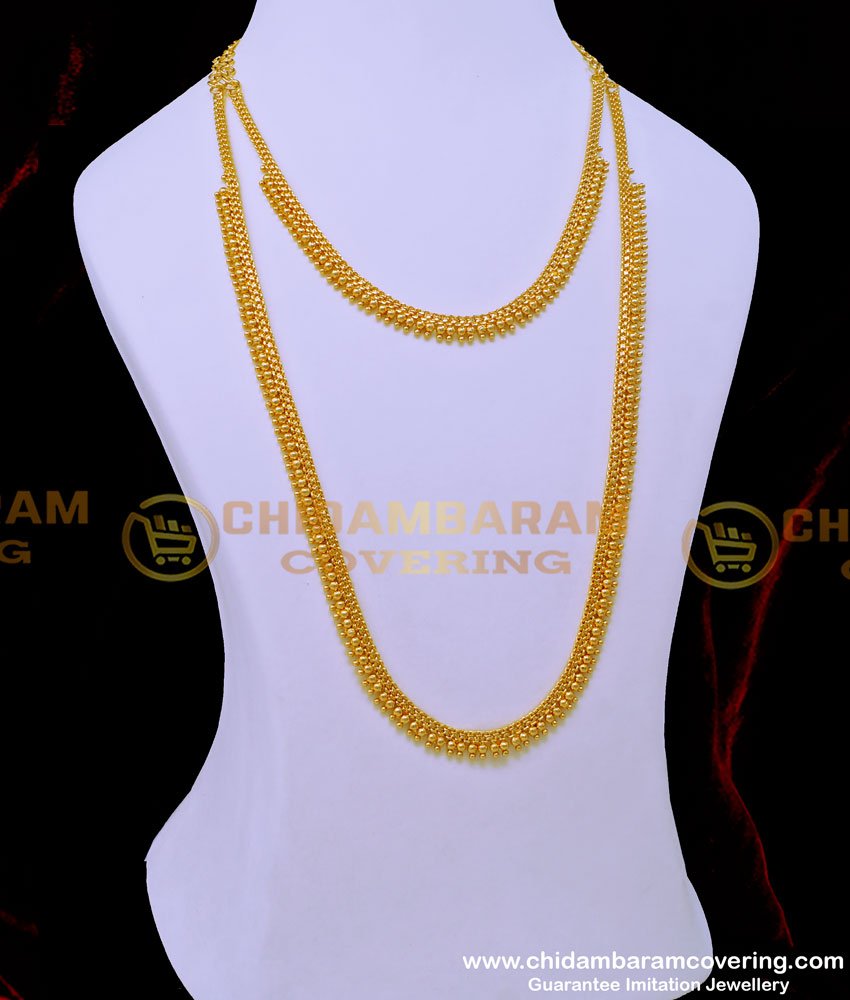 Necklace and Haram Set, haram set gold, long haram sets online, Simple haram designs with weight, simple necklace and haram designs, 