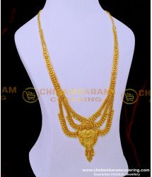HRM771 - Gold Model Bridal Wear Forming Gold Three Line Haram Designs 