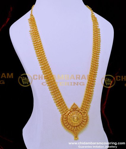 HRM783 - Traditional Gold Design Net Pattern Mullapoo Long Haram Online