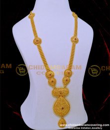 HRM815 - Real Gold Design Ruby Stone Bridal Wear Long Haram Online