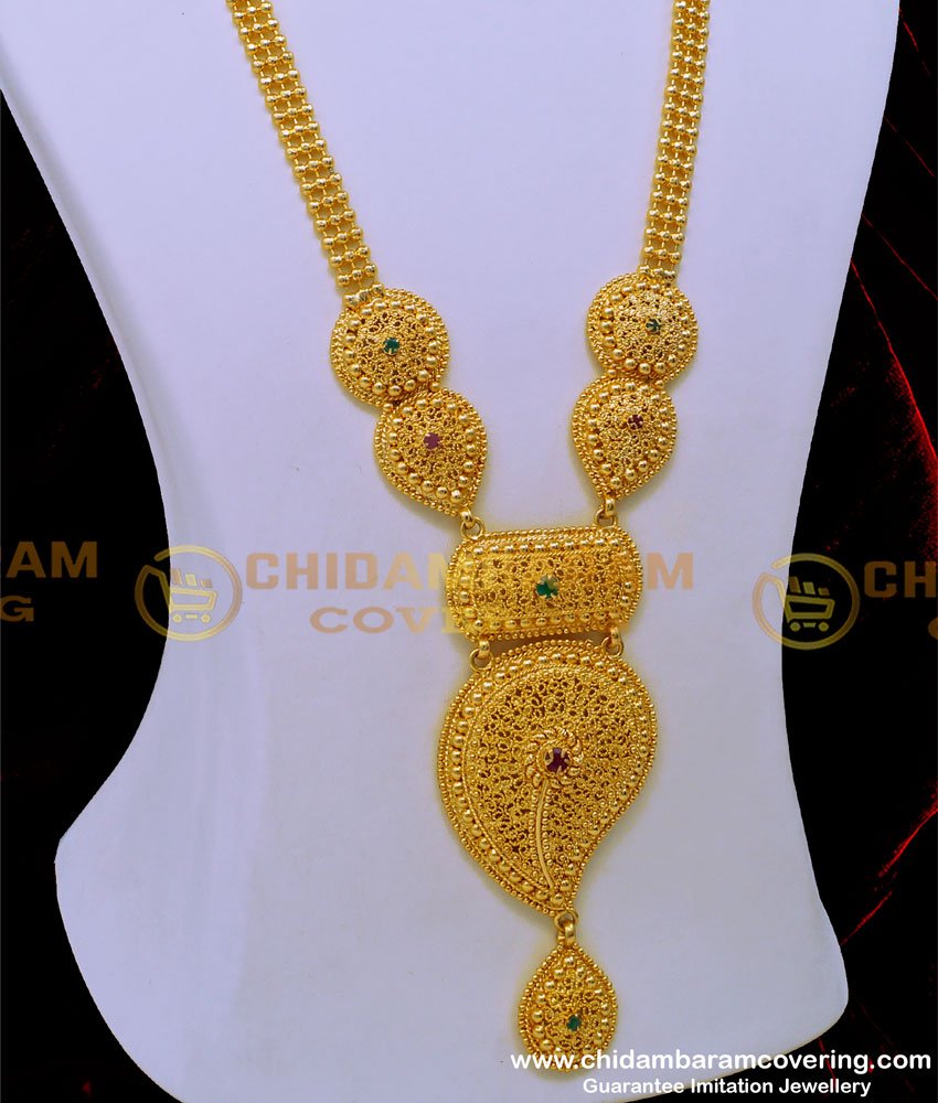 Bridal Wear Mango Design Full Gold Beads Stone Haram Design