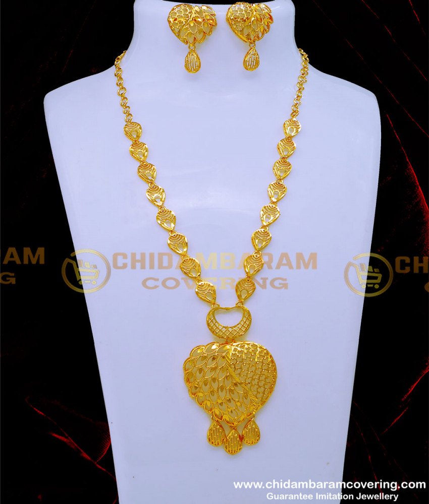 Dubai Gold Designs Light Weight Mini Haram with Earrings 