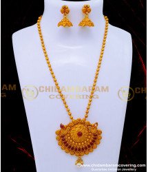 HRM828 - Traditional Temple Jewellery Designs Haram Jhumkas Set