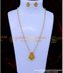 HRM874 - Latest Ad Stone Lakshmi Pendant Pearl Set Antique Jewellery