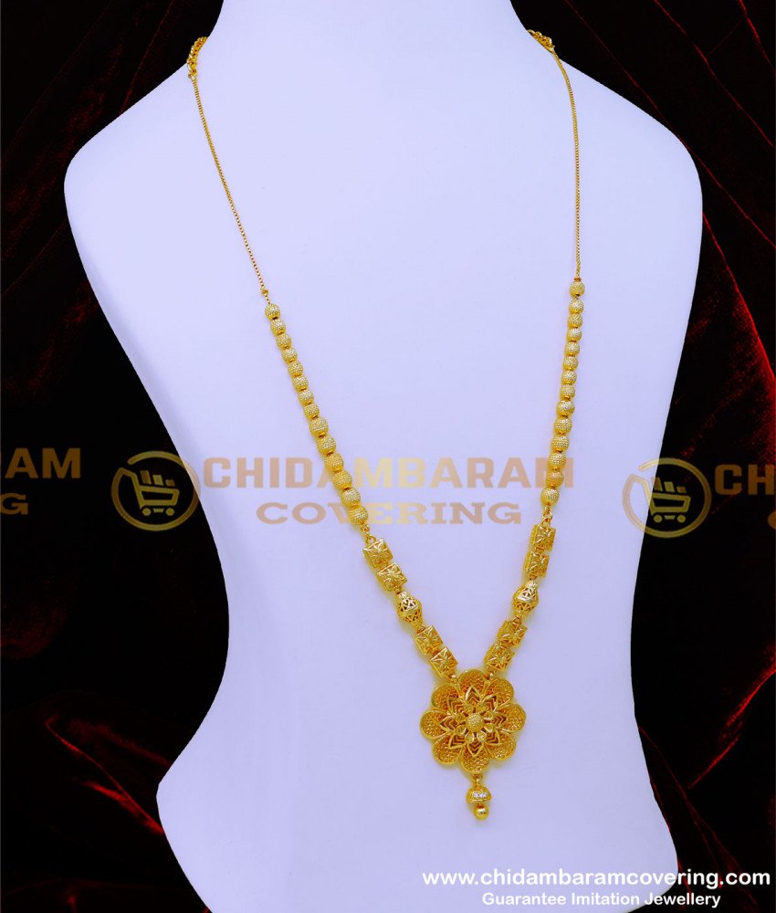 long haram design, gold haram design, 1 gram gold jewellery long haram, gold covering haram designs, gold plated haram design,1 gram gold haram design