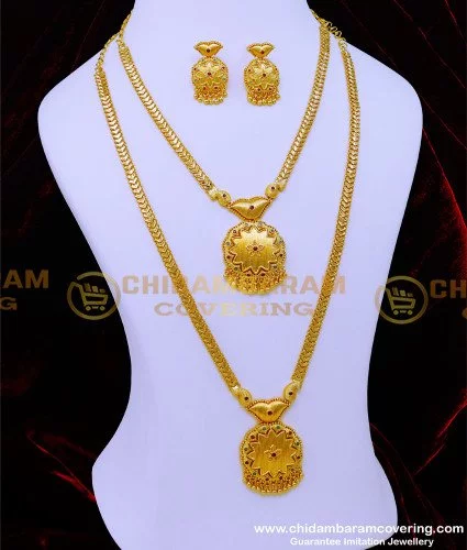 Buy online Gold Plated Long Necklace With Earrings from Sets for Women by  Saraf Rs Jewellery for ₹1149 at 75% off | 2024 Limeroad.com