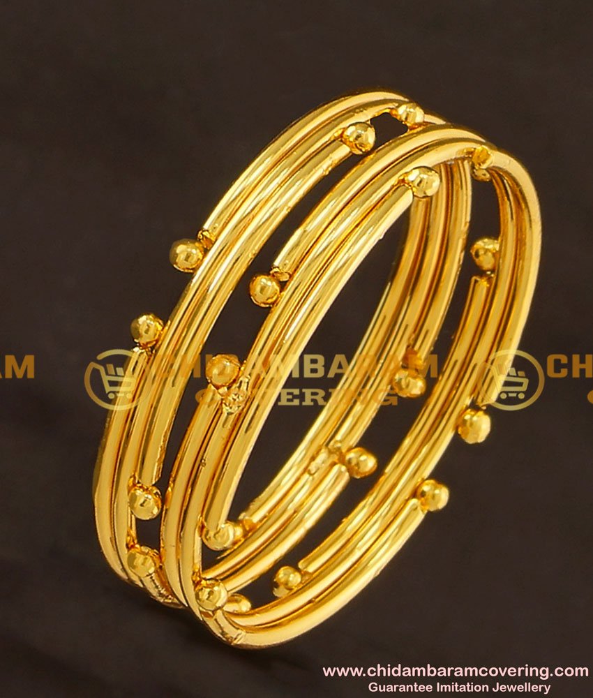 KBL016 - 2.0 Size Gold Design Gold Plated Bangles for Baby Girl
