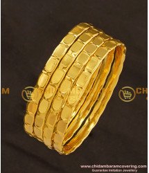 KBL018 - 2.4 Size One Gram Gold Daily Wear Thick Bangles Set Of 4 Pieces Online