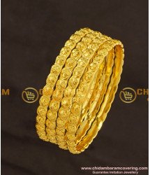 KBL025 - 1.12 Size Flower Design Kids Bangles Gold Plated Jewellery with Guarantee 