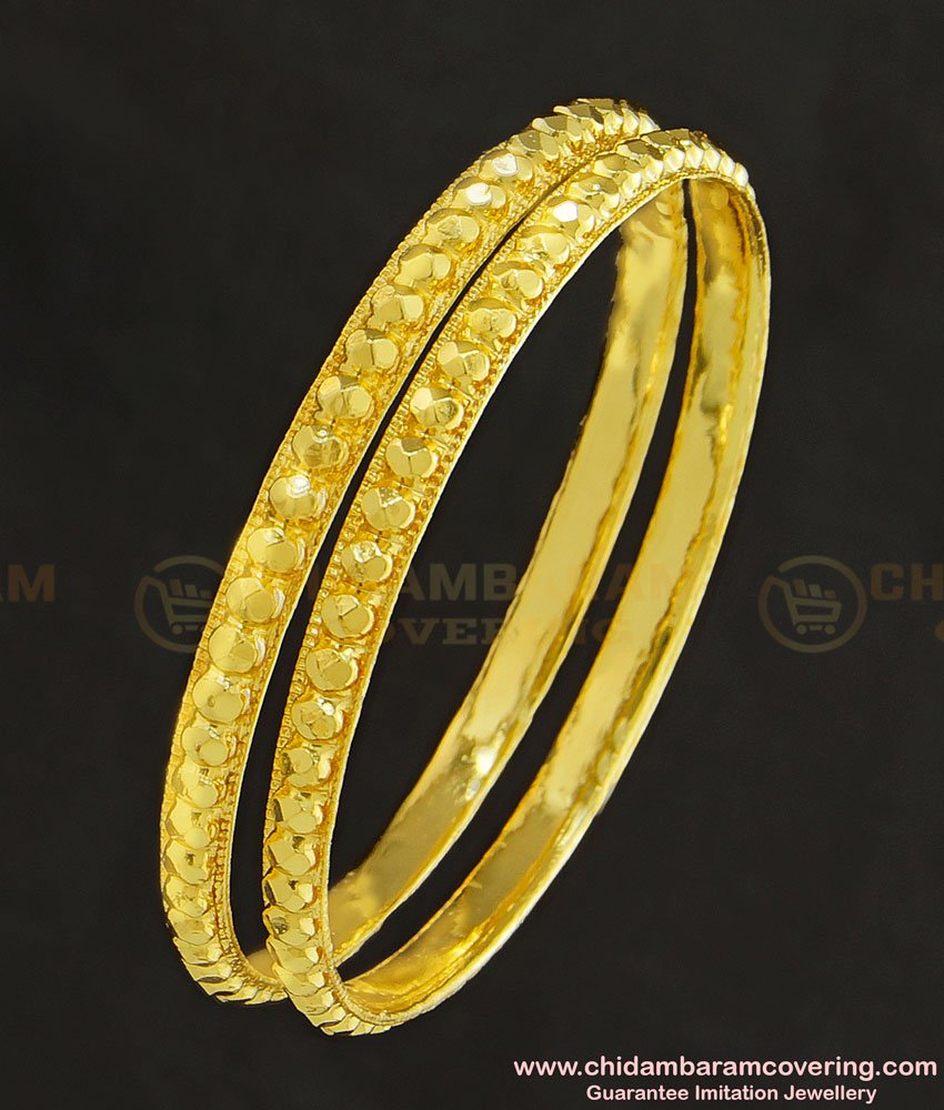 KBL029 - 2.0 Size Traditional One Gram Gold Daily Wear Muthu Bangles for Baby Girl