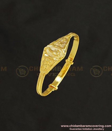 KBL036 - 1.10 Size Chidambaram Covering New Born Baby Adjustable Bangle Gold Indian Design 